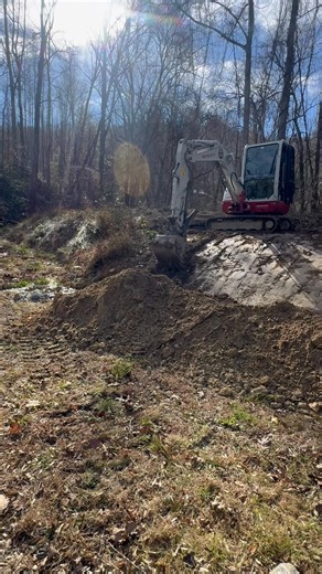Started the last job of the year. Thankfully the hurricane spared this family by not damaging their house. However, a natural small mountain stream turned into a river bringing mud and clay across this families yard and driveway. The driveway was spared but the yard suffered some damage. Our goal is to restore this yard, pond, and install culverts to improve water drainage. A good start cleaning up dead trees, debris, and a cleaned out a drainage ditch. Ready to install culverts “next year” Happ