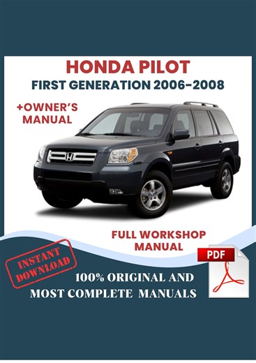 Manual de reparación del Honda Pilot 2006-2008: Guía de mantenimiento para el taller (PDF descargable) - Etsy México