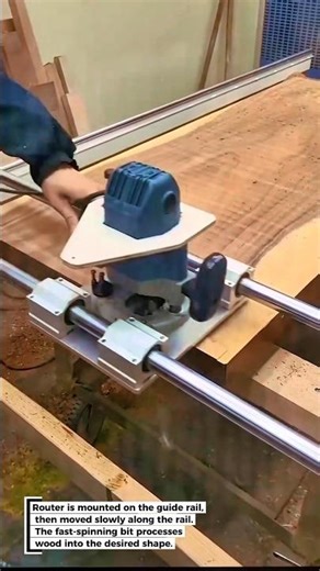 Router with Guide Rail for Precise Woodworking!