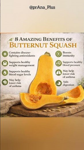 Heal Your Body: 8 Secrets of Butternut Squash 🎃✨#NutritionTips #ImmuneBoost