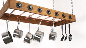 Ceiling Pot Rack Farmhouse Ladder Pot Rack Wood & Copper Hanging Pot Rack - Etsy