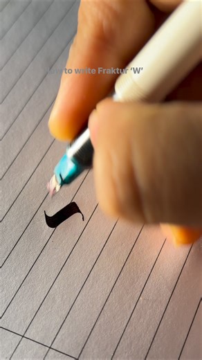 How to write ‘W’ in Fraktur/Fraktura Script. Comment a good word with ‘w’. #calligraphy #gothic #blackletter #fraktura #tutorial #fraktur #alphabet #satisfying #asmr #lettering | Abhay Calligraphy