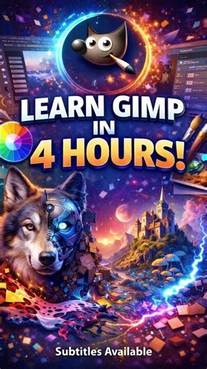 Learn GIMP in 4 Hours! ⚡ Fast Beginner Course (Subtitles Available)#GIMP #GIMPTutorial #LearnGIMP