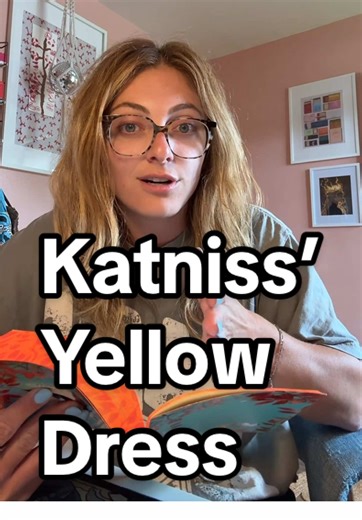 What do you make of the look that Cinna and the style team choose for Katniss at the end of the 74th Hunger Games? 💛 #katnisseverdeen #thehungergames #cinna #colorsymbolism #clothingsymbolism #suzannecollins #yellowdress #74thhungergames