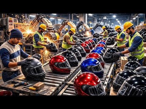 Incredible Manufacturing Process Of Making Motorcycle Helmets In a Factory