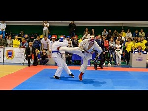Goju-ryu Karate kumite full contact Irikumi Go. Zhandaulet Bekzat highlights from World Championship