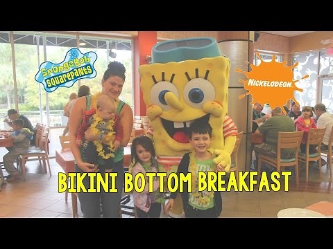 Spongebob Squarepants Bikini Bottom Breakfast Character Meal at Nickelodeon Hotel