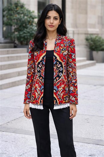 Handmade Persian Pattern Blazer Tailored Women’s Jacket Modern Heritage Fashion LOOM Collection - Etsy