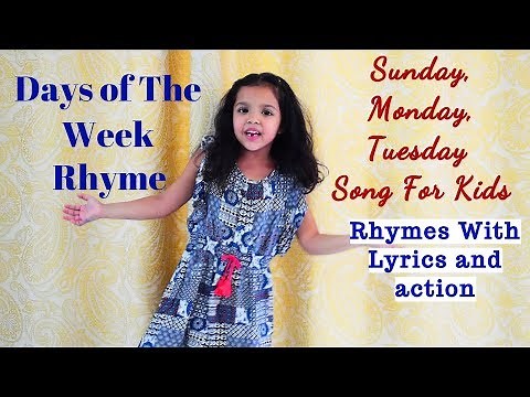 Days Of The Week Song For Kids With Lyrics and Action || Names of the Weekdays || Sunday Monday Song