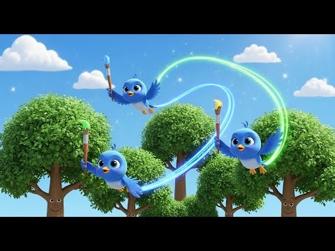 Blue Birds and Green Trees 🐦🌳 | Fun Kids Learning & Colors Video | Preschool Adventure