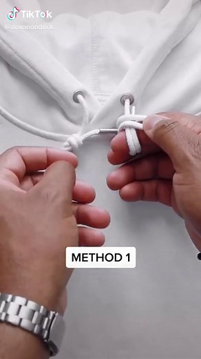 How To Tie Hoodie Strings 🔥 COMMENT FOR PART 2 #fashionhacks #styletips #hoodie
