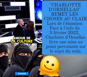 2.1M views · 73K reactions | CHARLOTTE D'ORNELLAS REMET LES CHOSES AU CLAIR Lors de l'émission Face à l'info du 3 février 2022, Charlotte d'Ornellas livre une mise au point percutante sur le sujet du voile. | News familly | Facebook