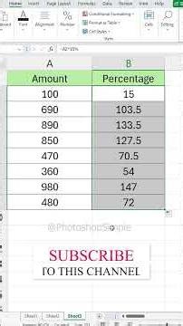 How TO Excel Sheet Percentage Calculator | Photoshop Tutorial #shorts #photoshopsimple