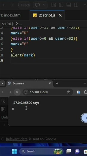 Grade defines by javascript (Part-2). #javascript #coding #programming #webdesign #webdevelopment