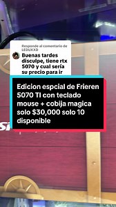 5070 TI paquete gamer con teclado, mouse y cobija mágica $30,000