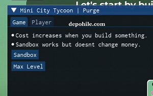 Roblox Mini City Tycoon Script Para, Level Hilesi İndir 2025