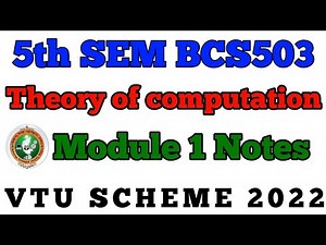 💥5th SEM THEORY OF COMPUTATION MODULE 1 NOTES || BCS503 #vtu #viral #toc