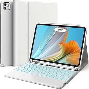 CHESONA for iPad Pro 11 Inch Case with Keyboard (M4-2024/M5-2025), Magnetic Detachable Keyboard with Backlit, 2 Wireless Channels, Touchpad & Pencil Holder, Precise Cutouts Case for iPad Pro 11''
