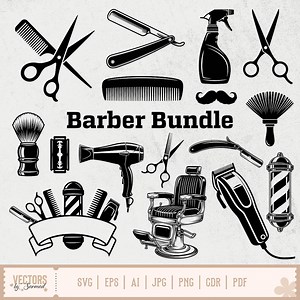 Barber Comb and Scissors SVG, Hair Stylist SVG Bundle, Barber Shop Vector Art, Hair Stylist Tools Svg, Hairdresser Tools SVG, Barber Svg - Etsy UK