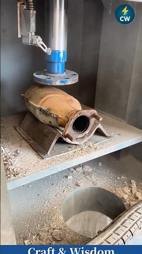 Crushing a Catalytic Converter… Hidden Precious Metal Inside!