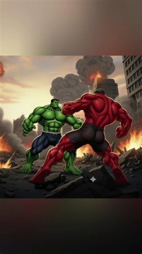 Hulk vs red Hulk 🤯 brutal fight 💪#marvel #ai #aihulk #marvel #hulk #redhulk #avengers #greenlantern