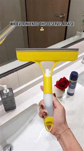 🧼✨ This 3-in-1 window squeegee is the ultimate cleaning hack! It combines a spray bottle, scrubber, and squeegee in one handy tool — so you can spray, scrub, and wipe your windows (or mirrors, shower doors, and glass tables) streak-free in seconds. The lightweight, ergonomic handle makes cleaning a breeze, and the interchangeable heads mean you’re ready for any mess. No more juggling multiple tools — just one gadget to make your glass shine like new ✨. #CleaningHacks #WindowCleaner #HomeEssenti