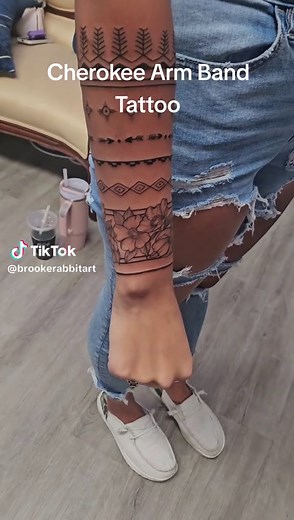 Cherokee Rose Tribal Arm Band Tattoo