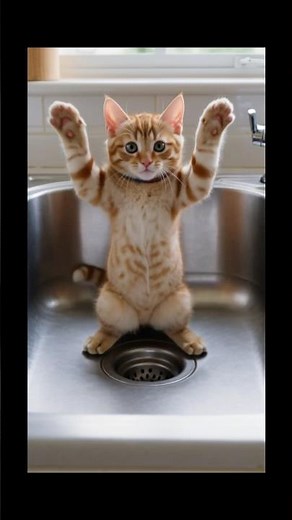 Cats dancing in sink to MJ #catdance #catdancing #mj