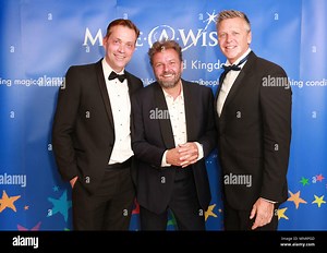 EDITORIAL USE ONLY (left to right) Jason Suckley (CEO Make-A-Wish UK) Martin Roberts and Steve Backley attends the Make-A-Wish Spring Ball at the Dorchester Hotel, London Stock Photo - Alamy