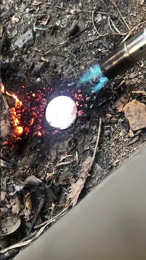 Melting metal with propane torch #experiment