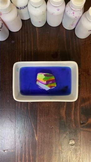 Chalk soaking up watercolor layer by layer #chalk #chalkart #dyedgymchalk #satisfyingvideo #fyp #art