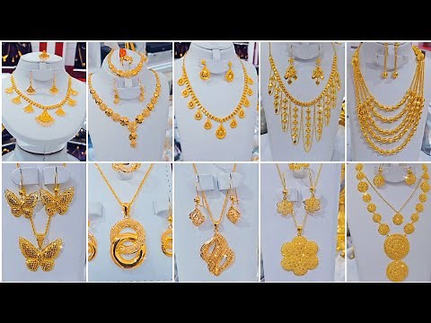 Lightweight gold bridal necklace set designs | gold chain Mala set designs | gold chain pandant set