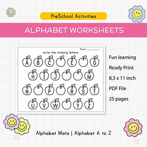 Alphabet Practice Worksheets | Missing Letters A to Z Printables for Kids | PDF Download - Etsy Australia