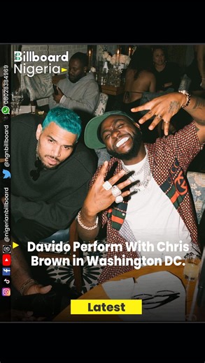71 reactions | Davido joins Chris Brown on stage at National Park DC to perform in front of 40,000 fans last night. . . #billboardnews #davido #davidoofficials #davidoofficial #davidooffical #davidonewsblog #davidonews #officialdavido #chiomadavido #obo #30bg #30bgang #30billiongang #dmw #nigeriancelebrities #explore #fyp #trending #chrisbrown #chrisbreezy #chrisbrownofficial #chrisbrownfans #breezy #breezybowl | Nigerian billboard | Facebook