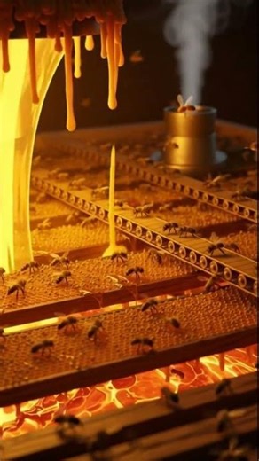 Golden Honey Factory 🍯✨ | Cinematic Bee Industry in Motion #beeanimation #bee