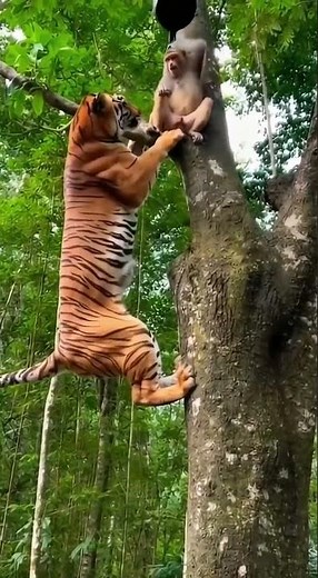 Tiger vs Monkey: Watch the Deadly Climb for Prey | Incredible Wildlife Footage