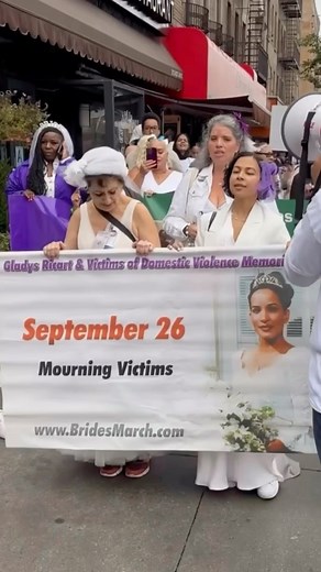 Brides March 2023 The Gladys Ricart and Victims of Domestic Violence Memorial Walk/Brides’ March is an annual event which was started in New York City in 2001 to remember Gladys Ricart, a Dominican woman from Washington Heights, who was murdered in New Jersey on September 26, 1999, by her abusive former boyfriend on the day she was to wed her fiancé. www.bridesmarch.com 🎥: @thehopeorganization #BridesMarch #BridesMarch2023 | The Uptown Collective