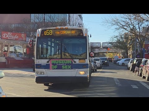 MTA NYCT Bus: 2009 Orion VII NG HEVs #4343 & #4534 on the Q58 to Flushing @ Ridgewood Terminal