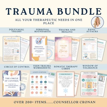 Trauma Bundle, Coping Skills, Window of tolerance, Circle of control. CBT