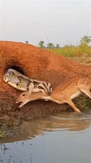 Python ate Deer 🤯 Part 11 #python #burmesepython #deer #snakeattack