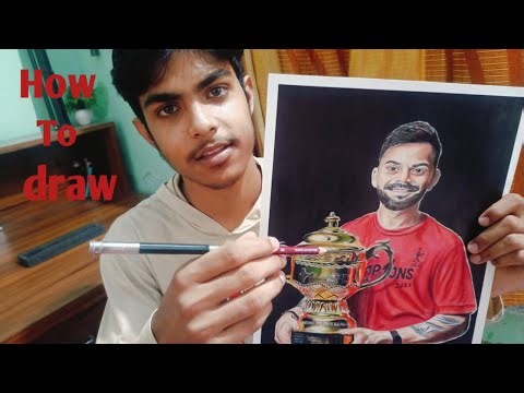 How To Draw Virat Kohli With IPL 2025 Trophy | Colour Pencil Tutorial | #viratkohli
