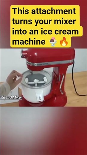 Ice Cream Maker Attachment 🍨 | Compatible with 4.5Qt+ Stand Mixers | Make Frozen Yogurt, Sorbet
