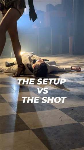 Esso on Instagram: "@aliyarosephotography used a drone in our new music video for Kiss Of Death, so here's a fun little "setup vs shot" for that final sequence! The floor was freezing by the way- Jared was ACTUALLY shivering through this whole shot."
