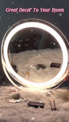 ROLOVE Makeup Mirror with Lights, 18 Inch Vanity Mirror with Lights, Lighted Makeup Mirror, Smart Touch Control Round Lighted Vanity Mirror, Tabletop ＆ Desk Mirror, Gifts for Women, Wife, Mom, Girls