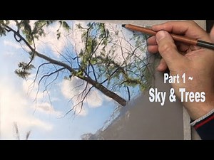 Pastel Painting Tutorial ...Landscape Painting with Pastels, Easy Way. Sky and Trees ~ Part 1