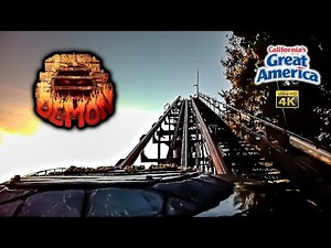 June 2024 Demon Roller Coaster On Ride Front Seat 4K POV California's Great America