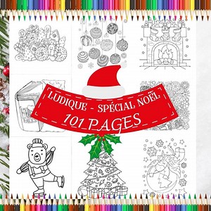 101 pages d'activités de Noël à imprimer, coloriage et jeux, pour enfants, amusant et éducatif, esprit de fête, moment magiques en famille - Etsy France