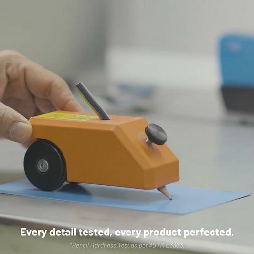The Pencil Hardness Test is done under ASTM’s D3363 Testing Standard. #QualitySeries #coilcoating