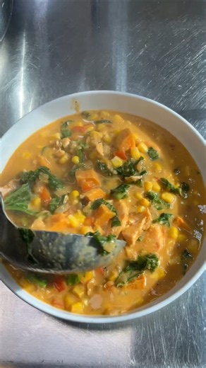 COZY AND SATISFYING SALMON & SWEET POTATO COCONUT SOUP RECIPE!