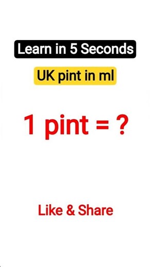 1 UK Pint to ML | How Many Milliliters in an Imperial Pint? #pint #ml #uk